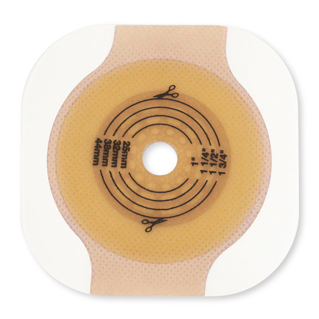 Ostomy Barrier New Image™ CeraPlus™ Trim to Fit, Extended Wear Adhesive Tape Borders 70 mm Flange Blue Code System Up to 2-1/4 Inch Opening