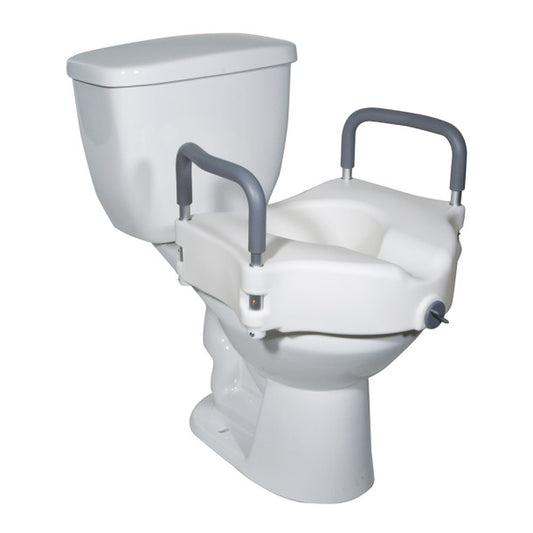 2-in-1 Locking Raised Toilet Seat With Tool-Free Removable Arms, Each