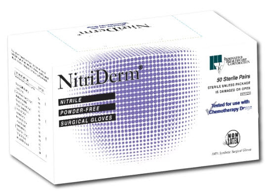 NitriDerm® Nitrile 135 Series Textured Powder Free Surgical Glove, Size 8.5