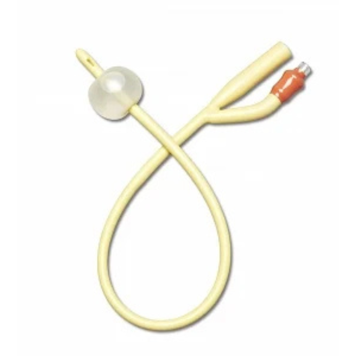 Foley Catheter, 100% Silicone, 12 Fr, 10 mL, 2-Way