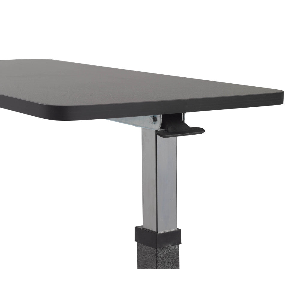 Non-Tilt Overbed Tables Walnut Top Silver Vein Base, Each