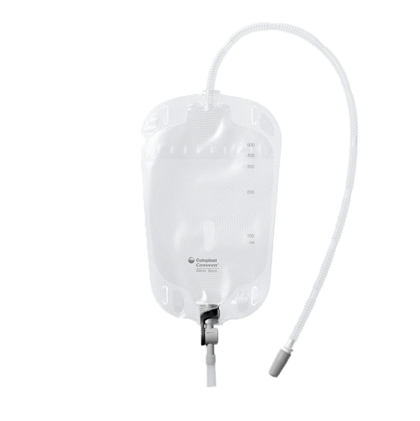 Conveen® Security+ Leg Bag w/Clamp Outlet, 500mL