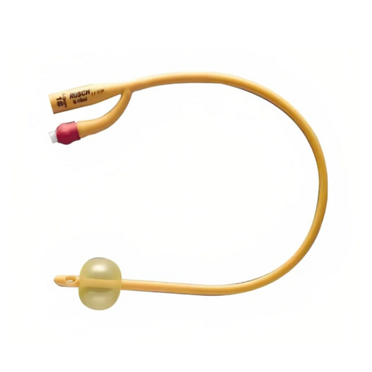 RÜsch® Gold Silicone Coated Latex 2 Way Foley Catheter, 16", 20Fr, 5cc Balloon