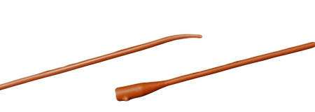 Red Rubber Intermittent Coude Catheter, 1 Drainage Eye, 12Fr