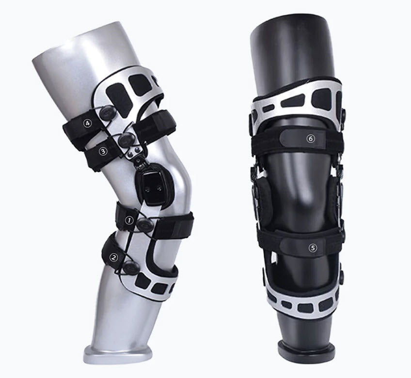 Unite Medical Double Upright Knee Brace, Small, Right  L1845/L1852