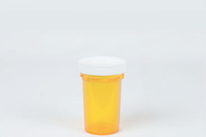30 Dram Amber Vial with Reversible CR Caps