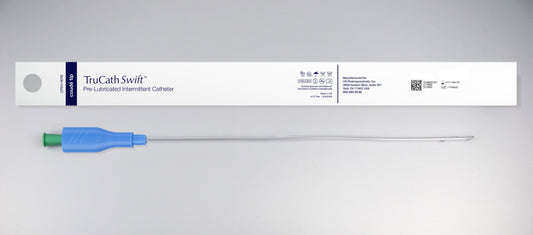 TruCath Swift™ Pre-lubricated Intermittent Catheter, 16 FR, 16'' Length TruProtect® Grip Coude