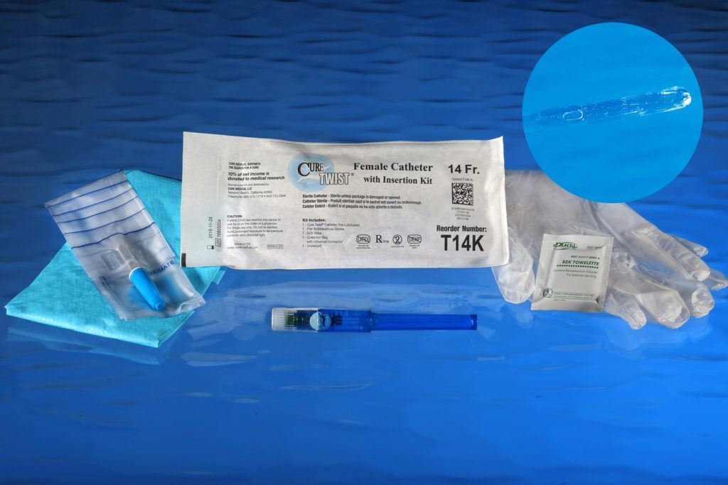 Cure Twist™ Female Straight Tip Catheter with Insertion Kit, 6”, 14FR     A4353