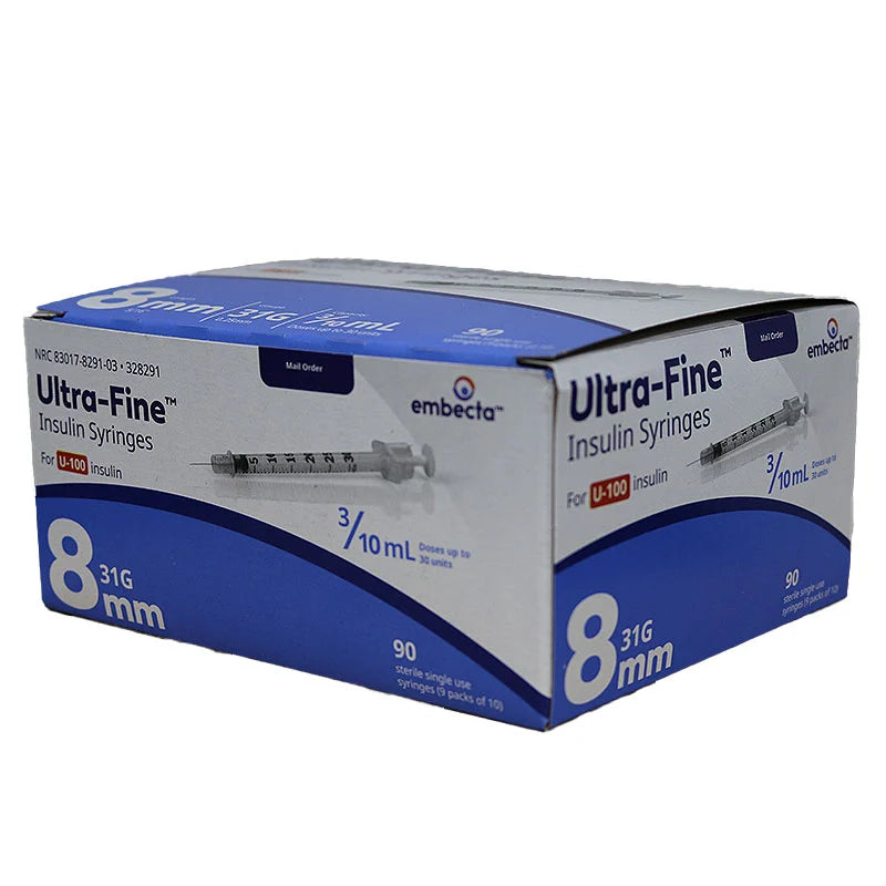 embecta™ Ultra-Fine™ Insulin Syringe U-100, 8mm, 31G, 1 cc, 90ct