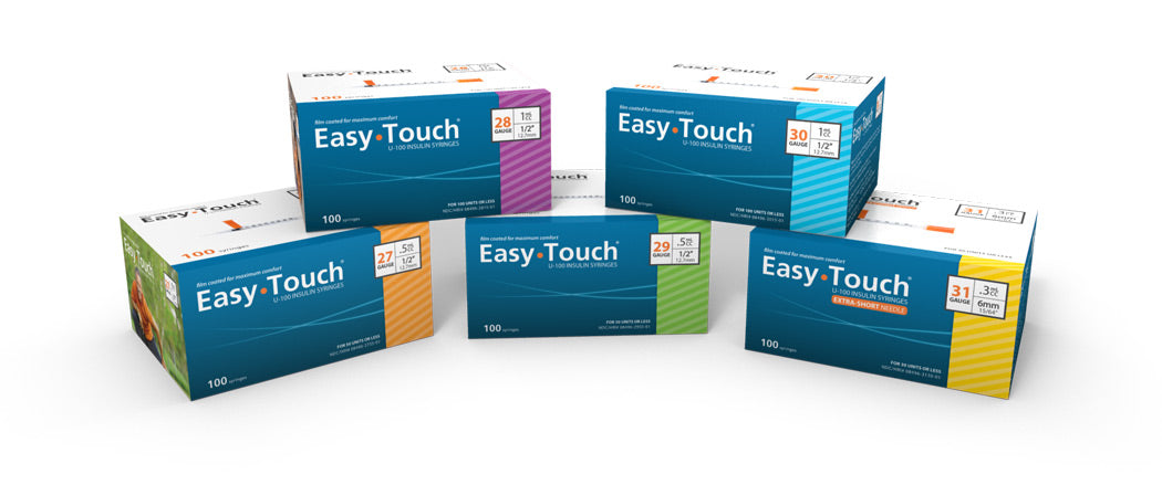 EasyTouch® U-100 Insulin Syringes, 0.3 cc,  30G x 5/16"