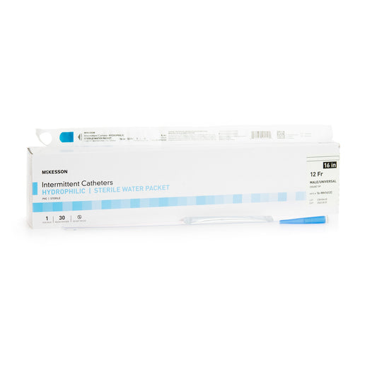 Urethral Catheter Coude Tip Hydrophilic Coated PVC 12 Fr. 16"