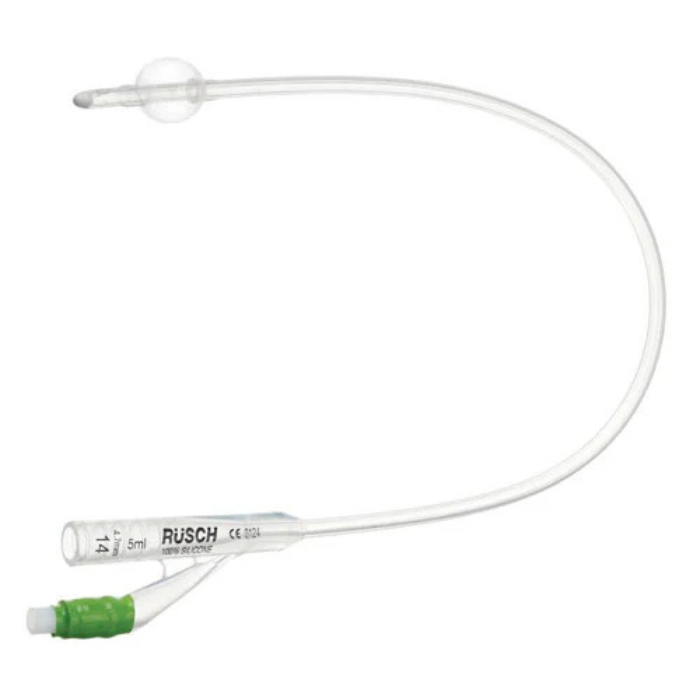 RÜsch® 100% Silicone, 2 way Foley Catheter, 16", 12Fr, 5cc Balloon