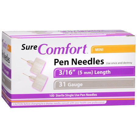 SureComfort™ Pen Needles, 31G x 3/16"