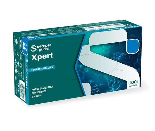 SemperGuard Xpert™ Blue Nitrile Exam Gloves, X-Large 6 mil